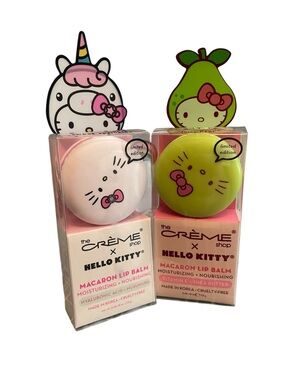 The Crème Shop x Hello Kitty Macaron Lip Balm - sweet sprinkles and juicy pear